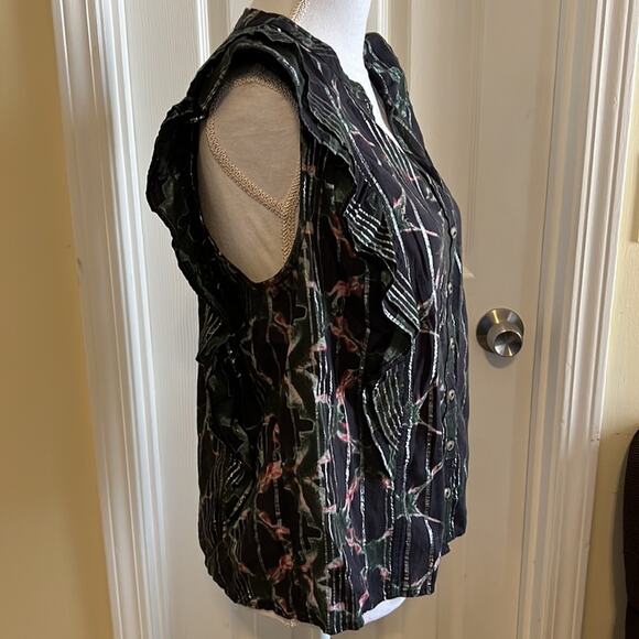 Anthropologie Pilcro and the Letterpress Ruffle Sleeveless Floral Top Size M - Picture 3 of 8